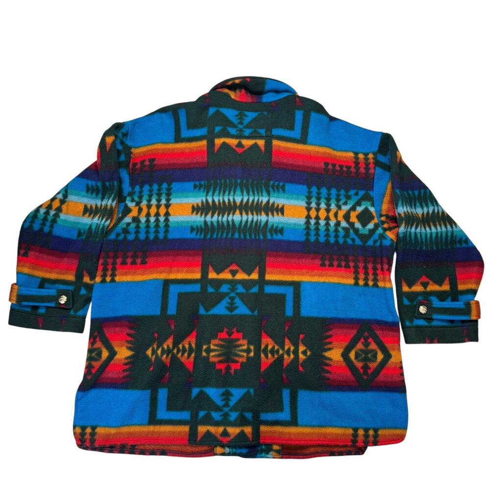 Vintage 90s Southwestern Colorful Fleece Jacket Size 2XL Mens Full Zip NY10018 - Picture 5 of 9